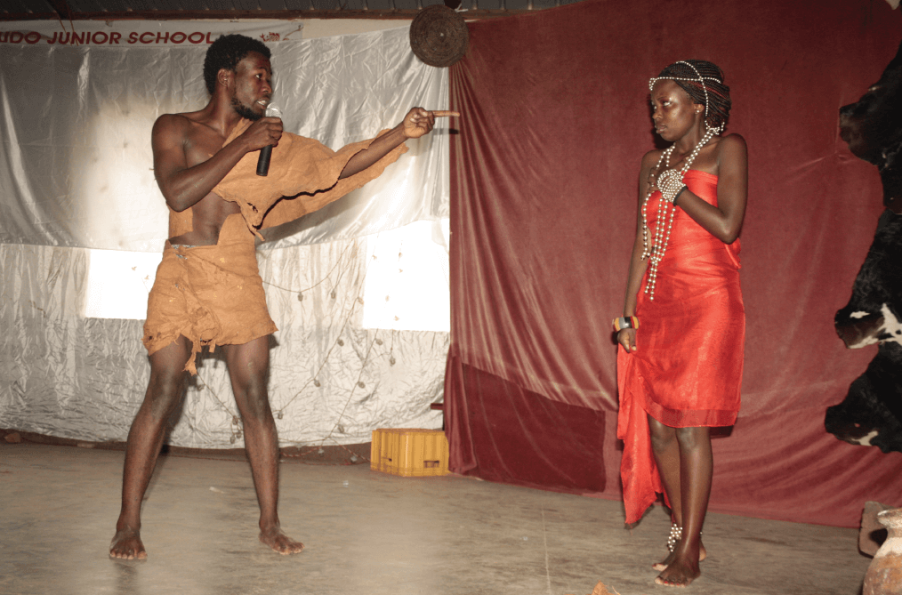 Arthur Kisenyi and Ruth Namara play Kintu and Nambi in the Dynamo theatre production of Erisa Kironde's play Kintu in 2010